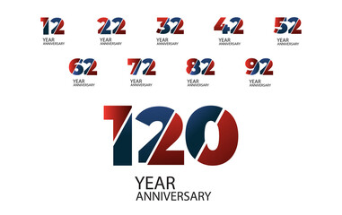 Year Anniversary Set Elegant Vector Template Design Illustration