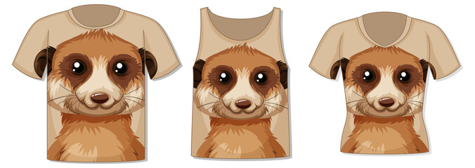 Front of t-shirt with meerkat template
