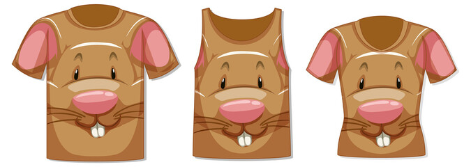 Fototapeta premium Different types of tops with rat pattern