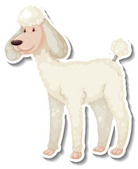 A sticker template of dog cartoon character