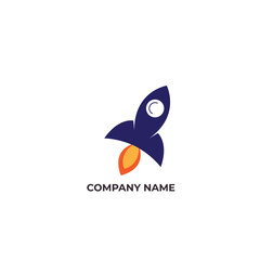 ROCKET ASTRONOT SPACE LOGO SYMBOL ILLUSTRATION VECTOR DESIGN MINIMALIST