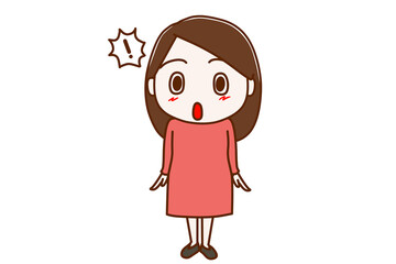 ＜全身・正面＞ちょっと驚いて体がピンとなる女性