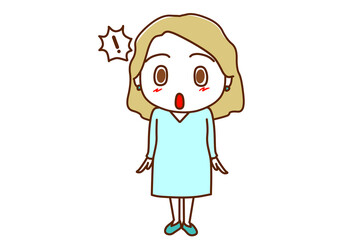 ＜全身・正面＞ちょっと驚いて体がピンとなる白人女性