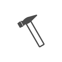 Hammer, construction, repair and building mechanic and electric tool vector icon