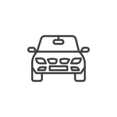 Car front view line icon