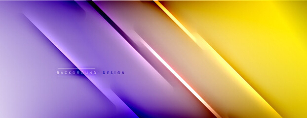 Abstract background - lines composition created with lights and shadows. Technology or business digital template. Trendy simple fluid color gradient abstract background with dynamic