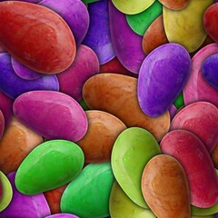 Wet sea stones background. Seamless colorful pattern. Pebble texture. Macro closeup.