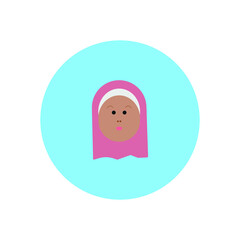 arab woman avatar on blue background