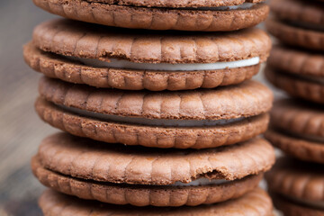 sweet cookies with milk filling