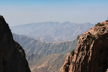Obraz premium The canyon of Asir region, the view from the viewpoint, Saudi Arabia