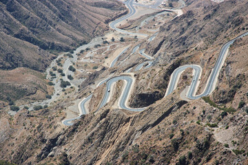 The canyon of Asir region, the view from the viewpoint, Saudi Arabia