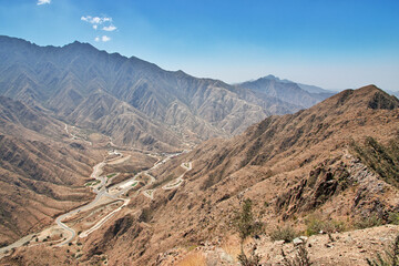 Fototapeta na wymiar The canyon of Asir region, the view from the viewpoint, Saudi Arabia