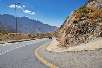 The road in canyon of Asir region, Saudi Arabia