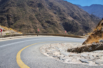 The road in canyon of Asir region, Saudi Arabia