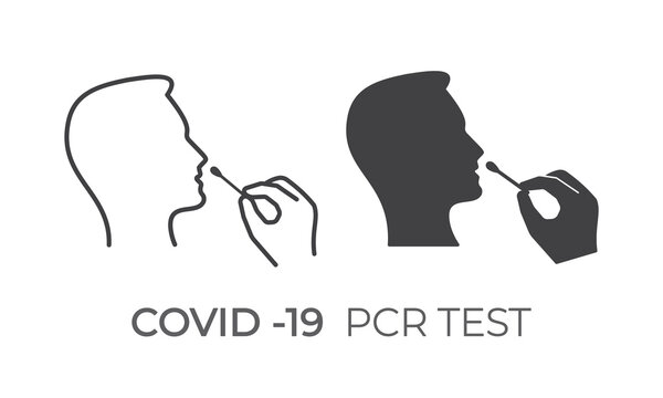 Nasal swab test icon on white background. Vector illustration.