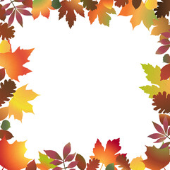 Obraz premium fall colored leaves frame background