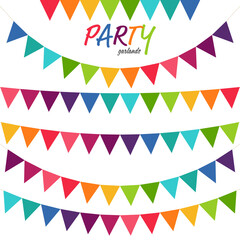 colored garlands party background