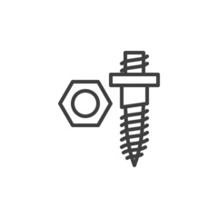Hex screw line icon