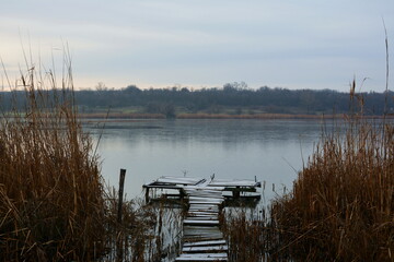 A view of a rural pond in the late autumn. © Optimist