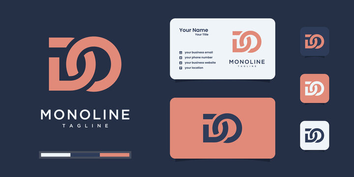 Abstract initial letter d & o or do logo template. icons for business of fashion, branding, simple.