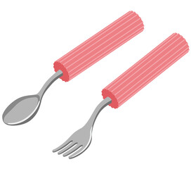 握りやすいスプーンやフォーク　自助具　介護