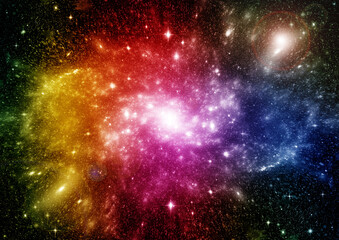 galaxy in a free space. 3D rendering