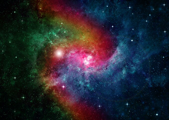 galaxy in a free space. 3D rendering