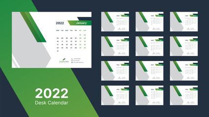 Desk Calendar 2022, Office Calendar 2022 Template Design