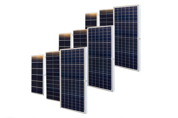 Solar panels isolated on white background in clipping path.