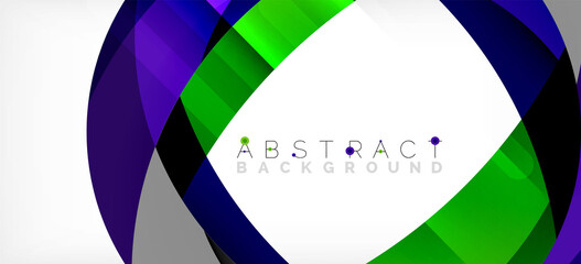 Obraz premium Geometric abstract background. Circle created with overlapping color shapes. Vector Illustration For Wallpaper, Banner, Background, Landing Page