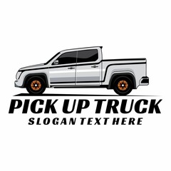 pick up truck logo design vector