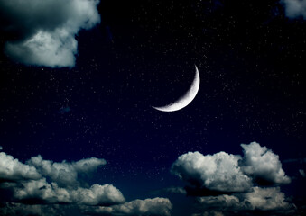Plakat The moon in the night sky