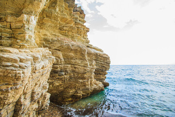 Amazing rocks formation on the sea shore, summer travel destination 