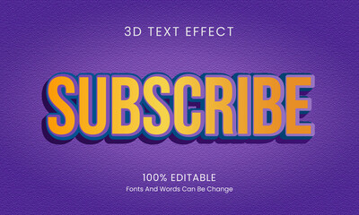 Subscribe 3D Editable Text Effect