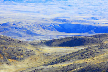 multicolored mountains, geological texture background, multicolor deposits of minerals, landscape