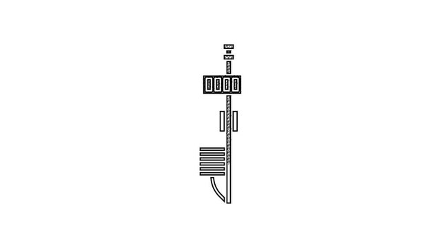 Black line Standalone sensor icon isolated on white background. 4K Video motion graphic animation