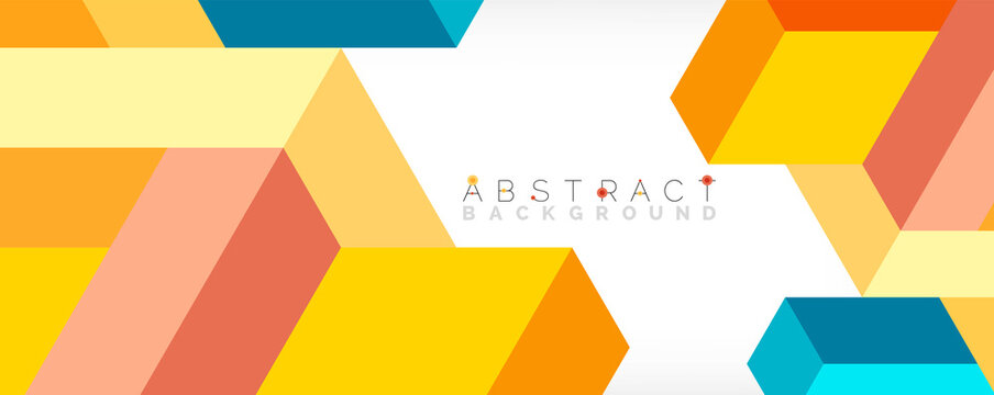 Fototapeta Abstract background. 3d cubes, cubic elements and blocks. Techno or business concept for wallpaper, banner, background, landing page