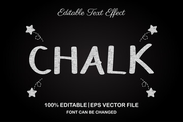 chalk 3d editable text effect - obrazy, fototapety, plakaty