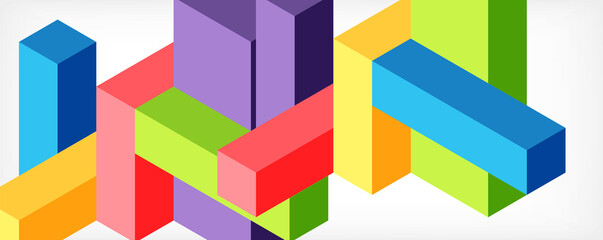 Abstract background. 3d cubes, cubic elements and blocks. Techno or business concept for wallpaper, banner, background, landing page