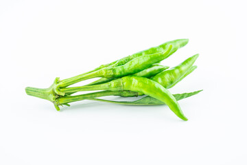 Fresh peppers on white background