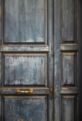 Closeup of blue door in Nijar, Andalusia, Spain