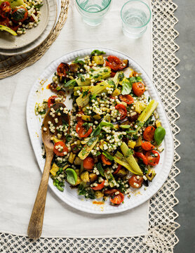 barely grain salad with tomatoes and celery
