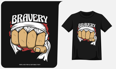Fist punch martial arts graphic vector and t shirt mockup design