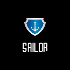 boat anchor logo illustration vector