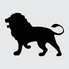 Lion Silhouette, Lion Isolated On White Background