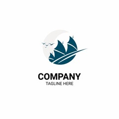 vector illustration of sailboat logo, travel, tour and adventure logo
