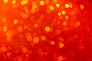 Red bokeh of lights on black background