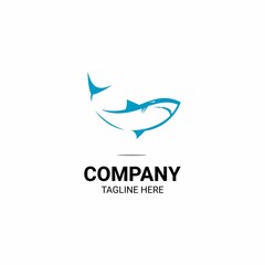 shark logo vector, line art design