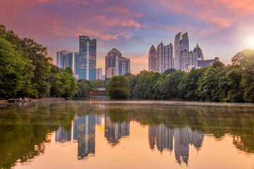 Piedmont Park in Downtown Atlanta city in USA