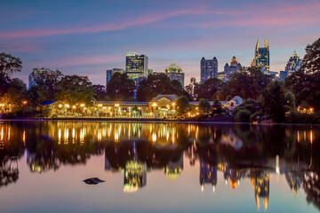 Naklejka premium Piedmont Park in Downtown Atlanta city in USA